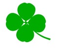 Vector image of green clover with four petals