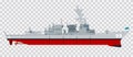 Vector image of an guards missile cruiser vector icon flat isolated