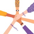 Vector image of hands shaking as friendship symbol.