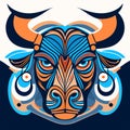 Vector image of the head of a wild dog in tribal style. Generative AI Royalty Free Stock Photo