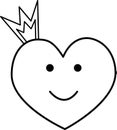 Vector image of a heart with a crown.