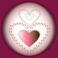 Vector image of hearts in circle