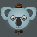 Vector image of a hipster koala bear Royalty Free Stock Photo