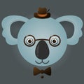 Vector image of a hipster koala bear