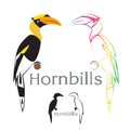 Vector image of an hornbill