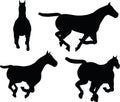 Vector Image - horse silhouette on white background