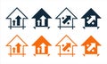 House prices growth icon vector image Royalty Free Stock Photo