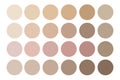 Vector image of human skin tones. Color palette of body creams. Stock Photo.