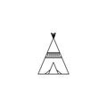 Vector image of an Indian dwelling. Wigwam. Icon