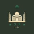 Vector image Indian Taj Mahal in Agra