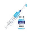 Vector image of injection needle and insulin bottle