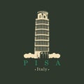 Vector image italian Leaning Tower in Pisa Royalty Free Stock Photo