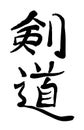 Vector image of Japanese kanji hieroglyph - Kendo