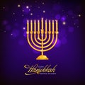 Vector image of Jewish Holiday, Happy Hanukkah Celebration background with Menorah