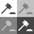 Vector image of a judge gavel court hammer. Vector icon of a ham