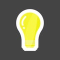 Vector image of a lamp colored sticker. Light bulb icon. Layers