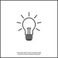 Vector image lamp. Light bulb icon on white isolated background. Layers grouped for easy editing illustration Royalty Free Stock Photo