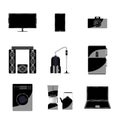 Set of icons of home appliances and electronics