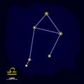 Vector image with Libra zodiac sign and constellation of Libra Royalty Free Stock Photo