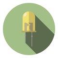 Vector image of a light yellow LED