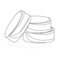 Vector image of round black and white washers. Outline style. EPS 10 Royalty Free Stock Photo
