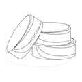 Vector image of round black and white washers. Outline style. EPS 10