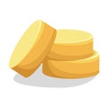 Vector image of a round cheese roll. Cartoon style. EPS 10 Royalty Free Stock Photo