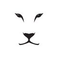 Vector image of a lioness head on white background.