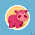 Little baby pink hippopotamus