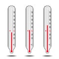 A set of mercury thermometers