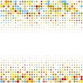 Vector image of multicolored dots of different sizes on the white.