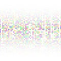 Vector image of multicolored dots of different sizes on the white.