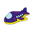 Vector image.Multicolored toy airplane.