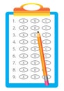 Paper with a pencil. For tests, examinations.