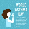 A vector image with a patient with asthma using the inhaler.