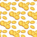 Vector image Pattern Many Gold Coins Euro Sign Royalty Free Stock Photo