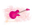 pink guitar - abstract background