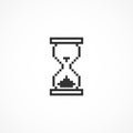 Vector image pixelated hourglass icon.