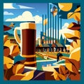 Vector image for poster or invitation to Oktoberfest. Royalty Free Stock Photo