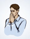 Vector image of the praying person Royalty Free Stock Photo