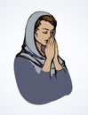 Vector image of the praying person Royalty Free Stock Photo