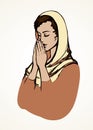 Vector image of the praying person Royalty Free Stock Photo