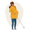 A vector image of a pregnant unseeing woman