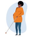 A vector image of a pregnant unseeing woman