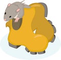 Vector image of a rat sitting in a boot Royalty Free Stock Photo