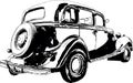 Vector image of retro car at the 40s of the 20th century