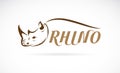 Vector image of rhino head and text