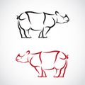 Vector image of a rhinoceros design