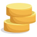 Vector image of a round cheese roll. Cartoon style. EPS 10 Royalty Free Stock Photo