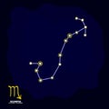 Vector image with Scorpio zodiac sign and constellation of Scorpio Royalty Free Stock Photo